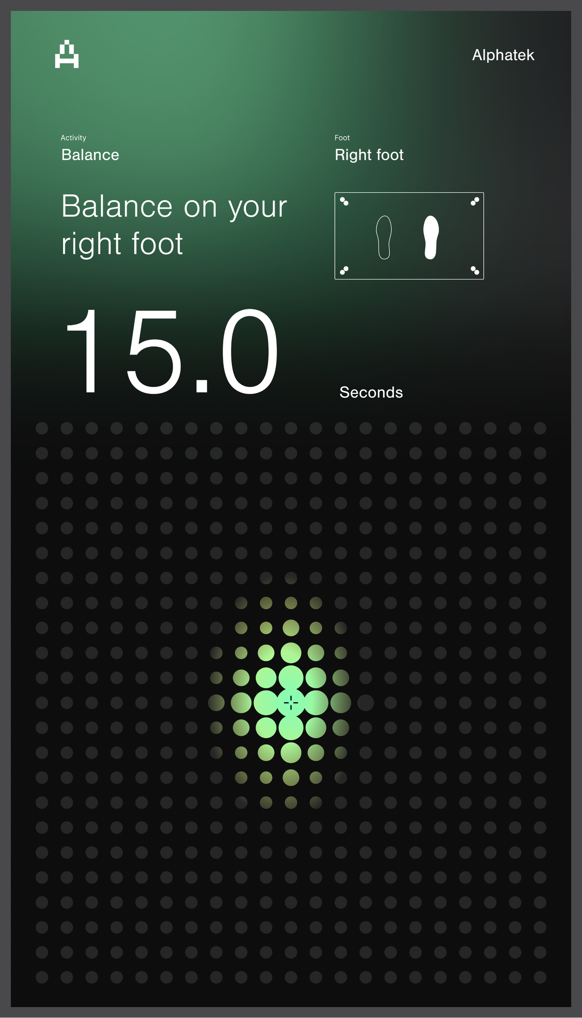 Alphatek balance screen.